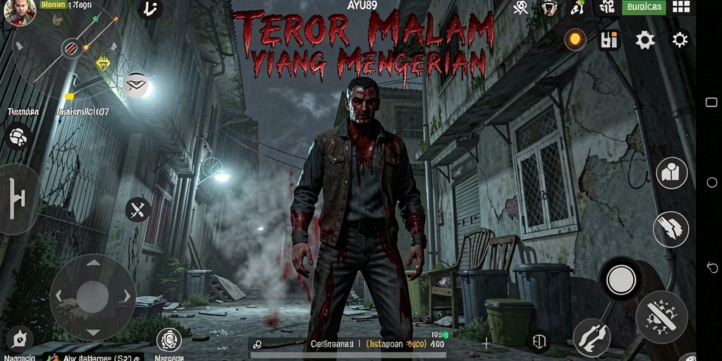 Screenshot gameplay AYU89 yang menyeramkan dan penuh ketegangan.