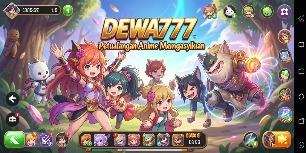 Tampilan gameplay menarik dari DEWA777 dengan karakter Anime yang dinamis.