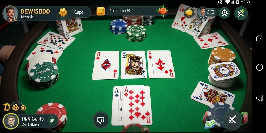Screenshot DEWI5000 menampilkan aksi seru permainan Gaple.