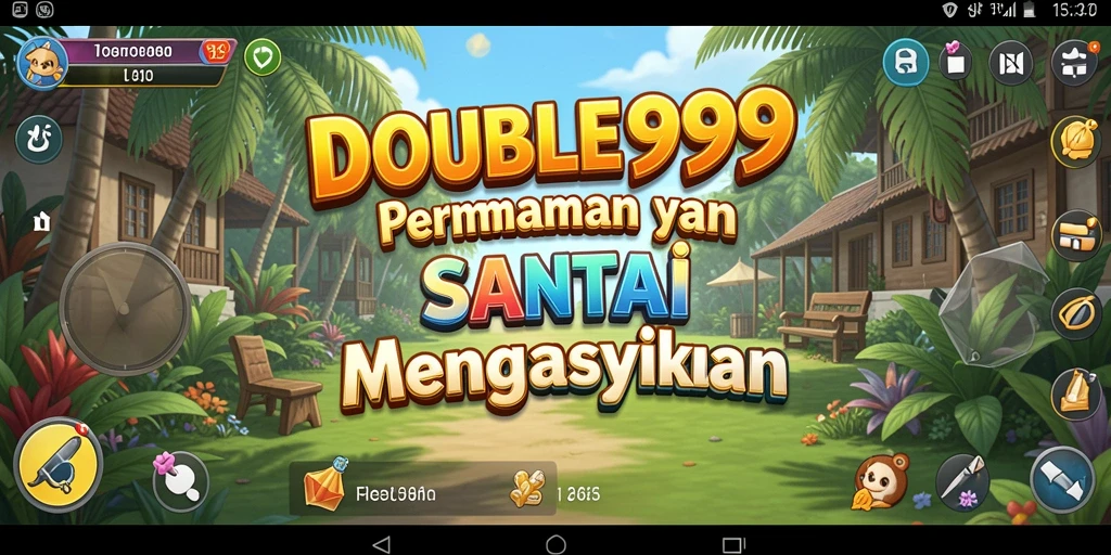 Screenshot DOUBLE999 menunjukkan gameplay yang menarik dan ceria.