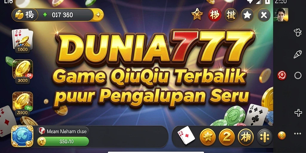 Tampilan menarik dari gameplay QiuQiu di DUNIA777.