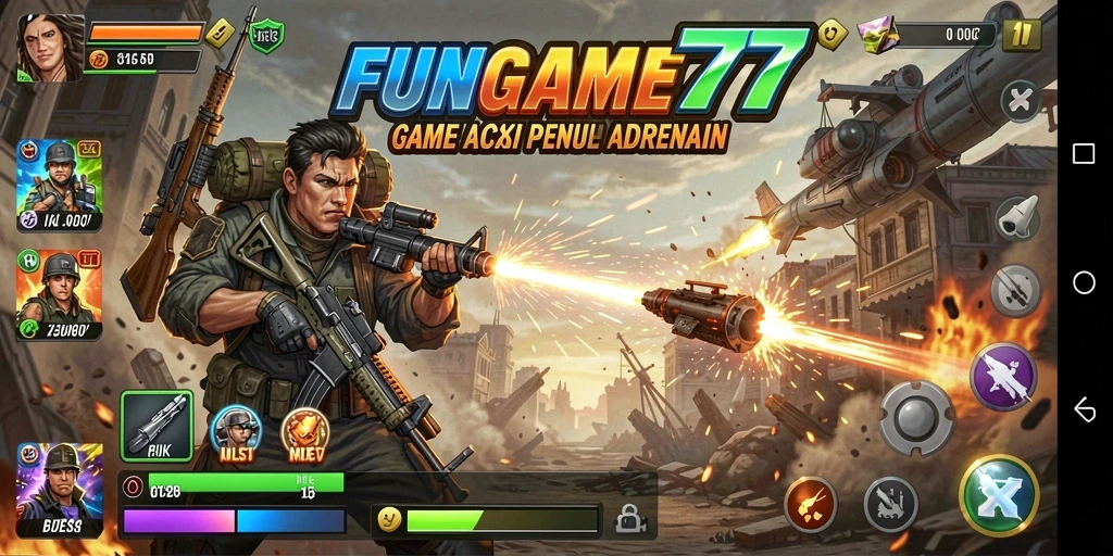 Tampilan gameplay seru FUNGame777 dengan aksi mendebarkan.