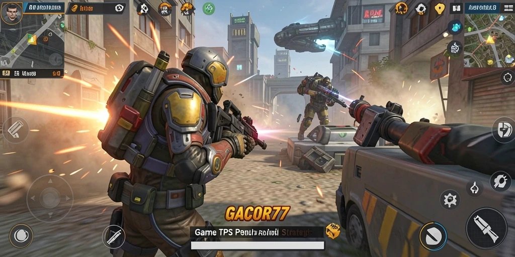 Tampilan gameplay seru dengan aksi TPS dinamis.