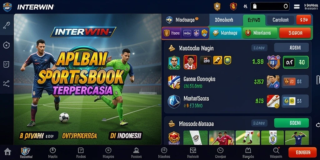 Tampilan menarik dari aplikasi INTERWIN dengan berbagai opsi taruhan.