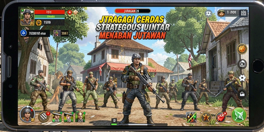 Tampilan gameplay seru di JURAGAN28 dengan berbagai strategi bisnis.