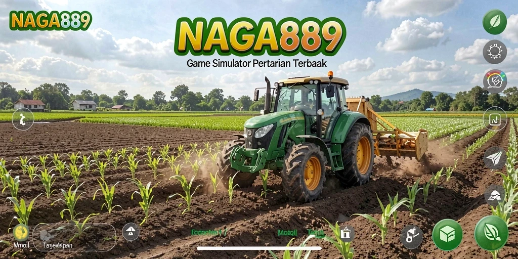Tampilan gameplay NAGA889 saat panen di ladang yang subur.