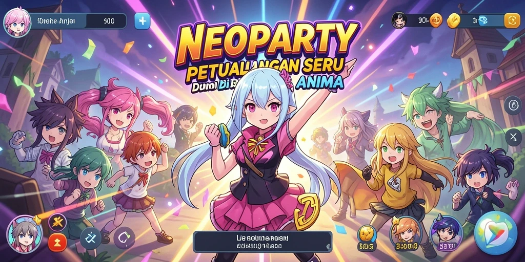 Tampilan gameplay NEOPARTY yang menakjubkan di dunia Anime.