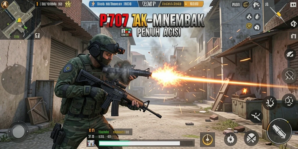 Tampilan gameplay PT707 yang intens dan mendebarkan.