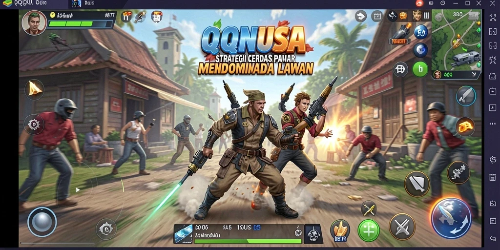 Tampilan gameplay menawan dalam QQNUSA yang penuh strategi.
