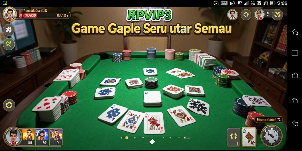 Tampilan gameplay RPVIP3 saat bermain Gaple yang seru dan menegangkan.