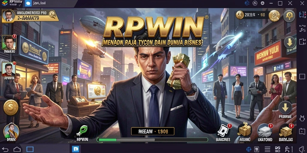 Tampilan gameplay Tycoon yang menarik di RPWIN menunjukkan pengelolaan bisnis dengan kreatif.