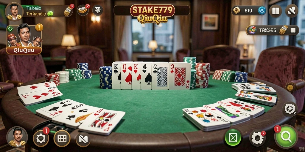 Tampilan gameplay QiuQiu yang mendebarkan dan interaktif.