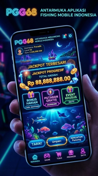 Tampilan utama aplikasi pgg68 dengan berbagai pilihan kategori.